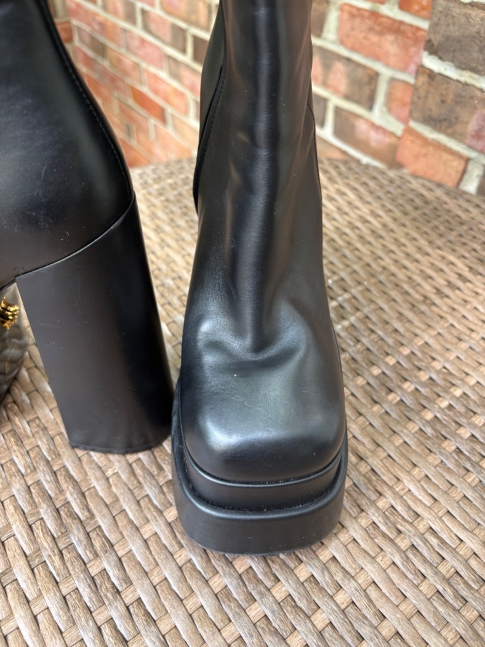 VERSACE LEATHER ANKLE BOOTS - Picture 8 of 16